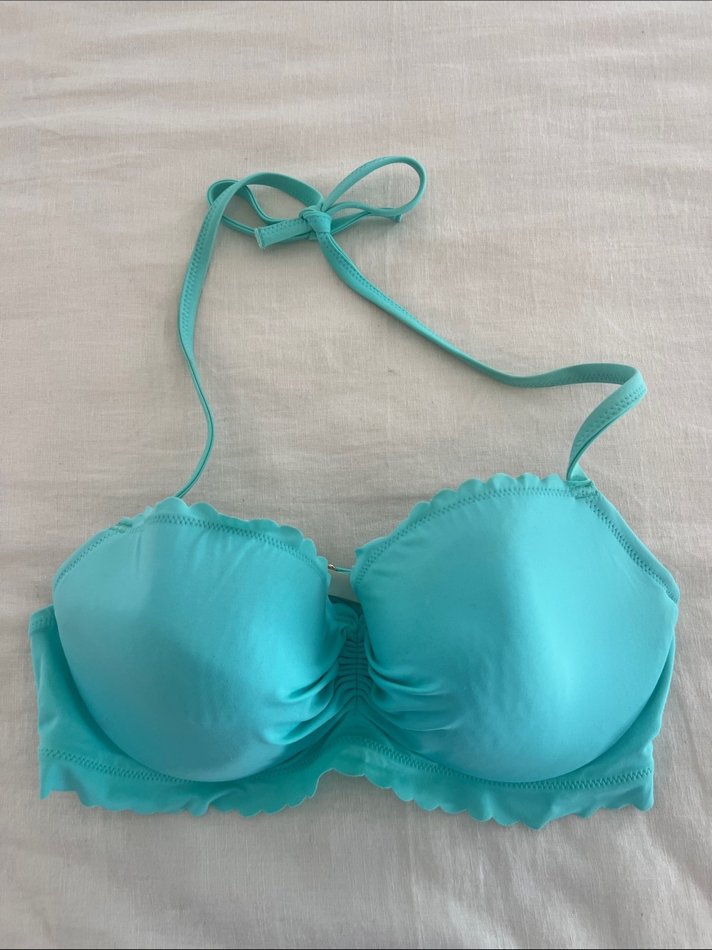 Victoria's Secret Turquoise Scallop Halter Bikini Top
